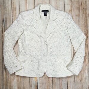 Dialogue/Embroidered Lace Blazer/Ivory
